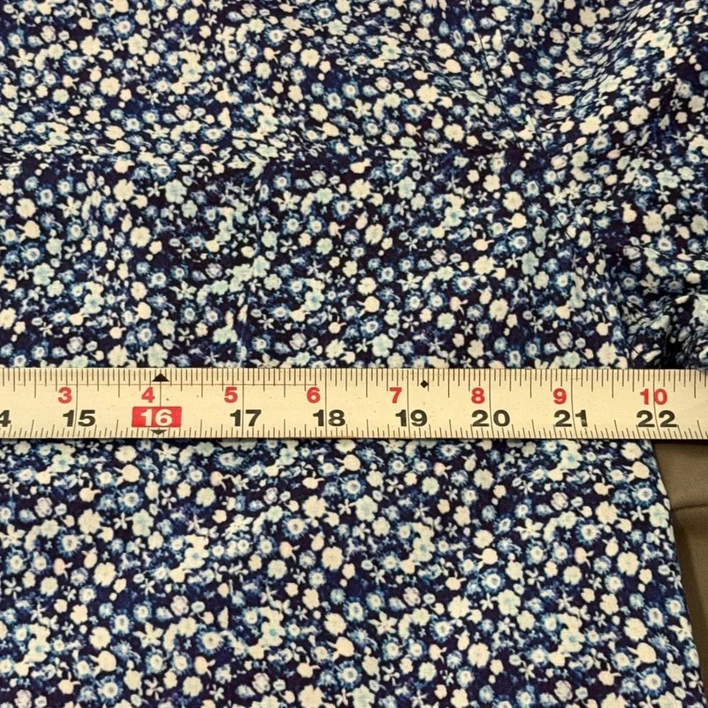 Robert Graham Modern Americana Floral‎ Shirt XL Blue Tailored Fit Short Sleeve
